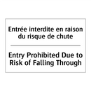 Entrée interdite en raison du  /.../ - Entry Prohibited Due to Risk of  /.../