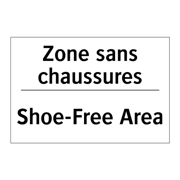 Zone sans chaussures - Shoe-Free Area