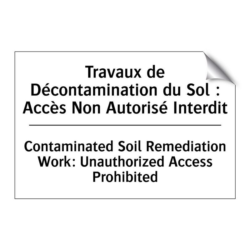 Travaux de Décontamination du  /.../ - Contaminated Soil Remediation  /.../