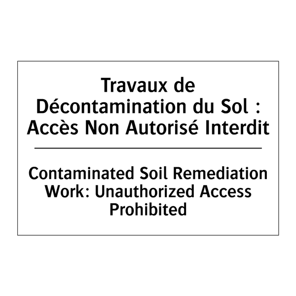 Travaux de Décontamination du  /.../ - Contaminated Soil Remediation  /.../