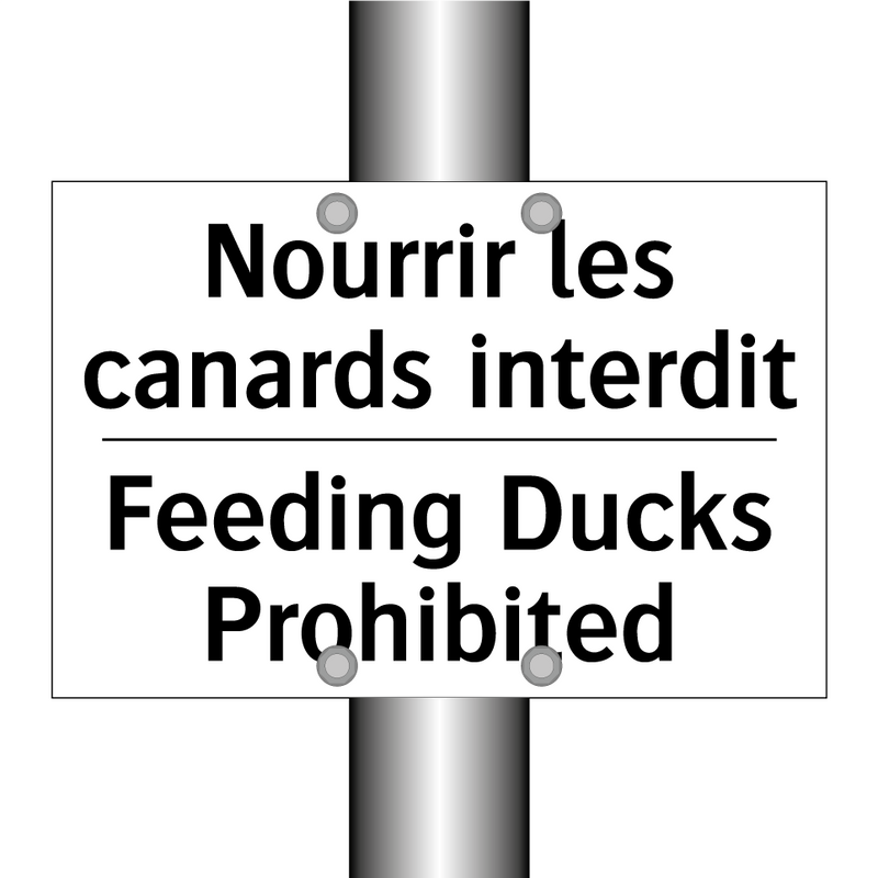 Nourrir les canards interdit - Feeding Ducks Prohibited