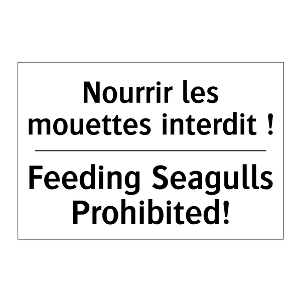 Nourrir les mouettes interdit  /.../ - Feeding Seagulls Prohibited!