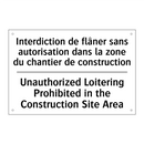 Interdiction de flâner sans autorisation  /.../ - Unauthorized Loitering Prohibited  /.../
