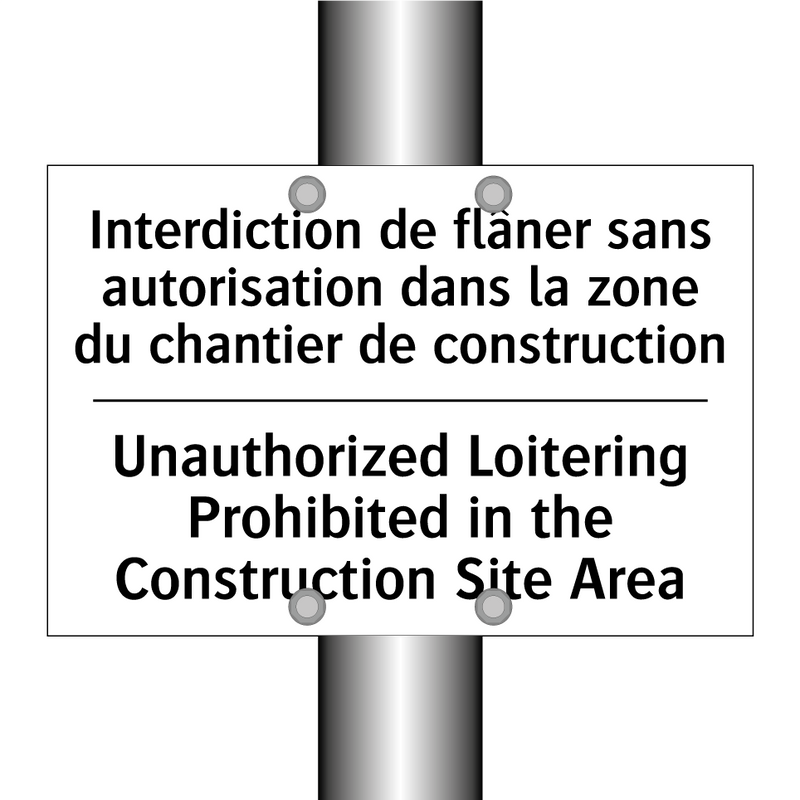 Interdiction de flâner sans autorisation  /.../ - Unauthorized Loitering Prohibited  /.../