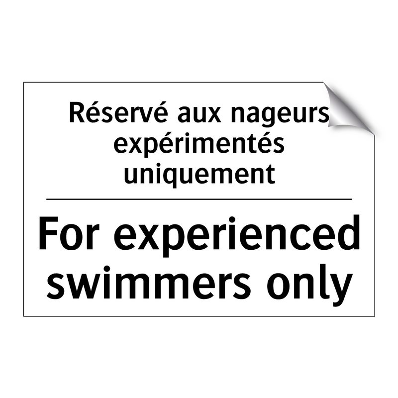 Réservé aux nageurs expérimentés  /.../ - For experienced swimmers only
