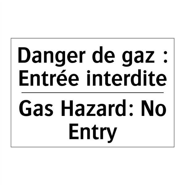 Danger de gaz : Entrée interdite /.../ - Gas Hazard: No Entry