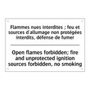 Flammes nues interdites ; feu  /.../ - Open flames forbidden; fire and  /.../