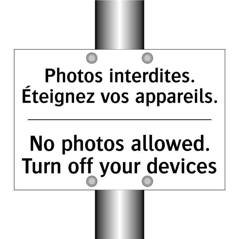 Photos interdites. Éteignez vos  /.../ - No photos allowed. Turn off your  /.../