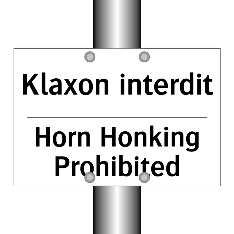 Klaxon interdit - Horn Honking Prohibited