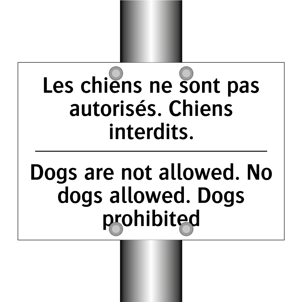 Les chiens ne sont pas autorisés.  /.../ - Dogs are not allowed. No dogs  /.../