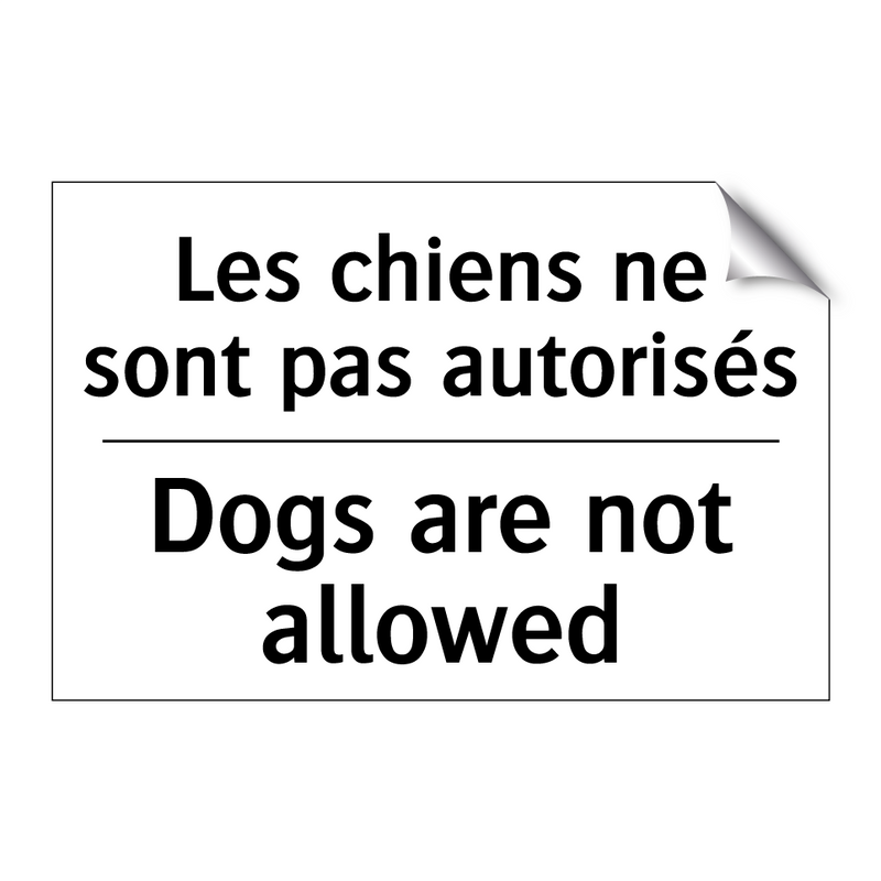 Les chiens ne sont pas autorisés /.../ - Dogs are not allowed