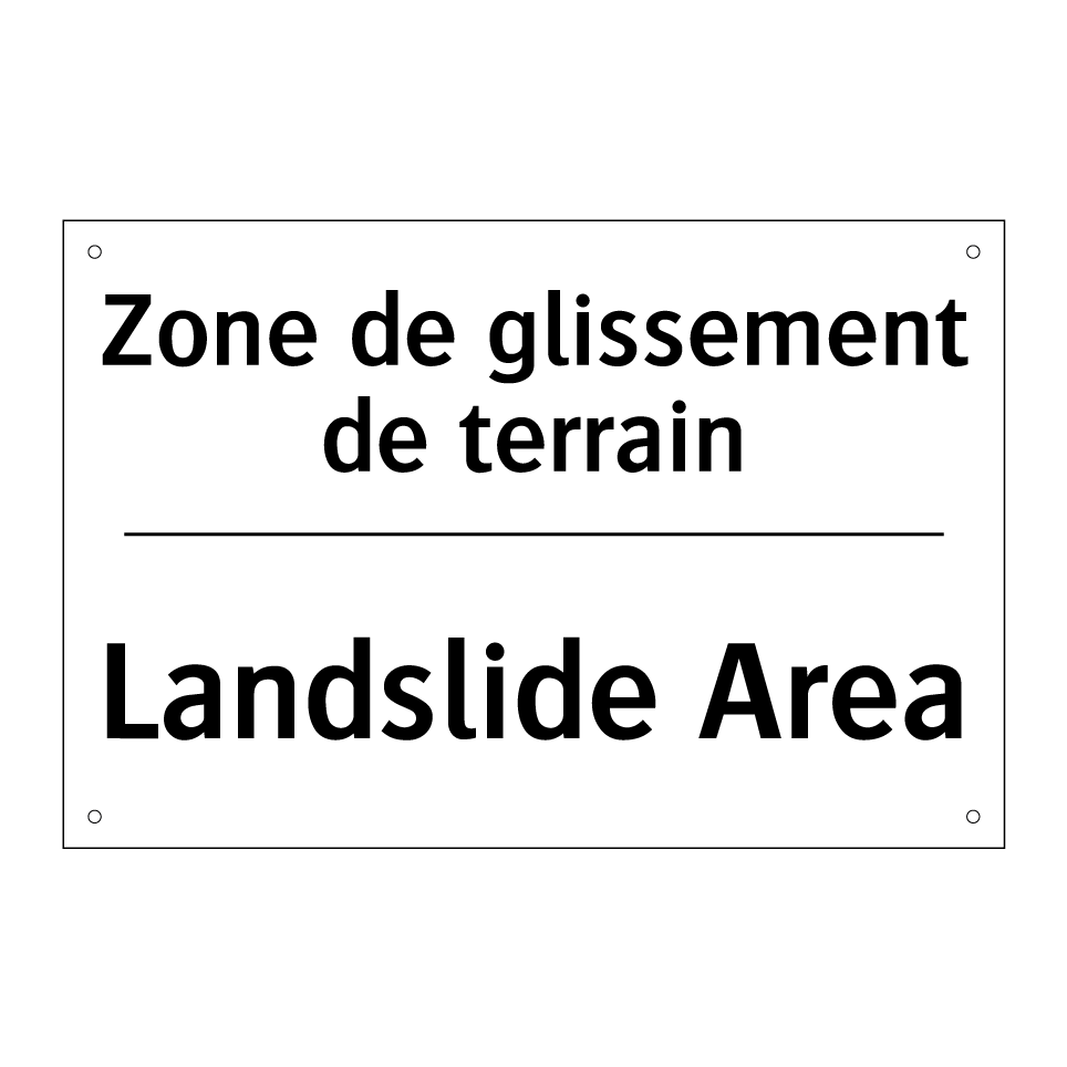 Zone de glissement de terrain - Landslide Area