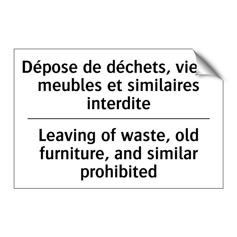 Dépose de déchets, vieux meubles  /.../ - Leaving of waste, old furniture,  /.../