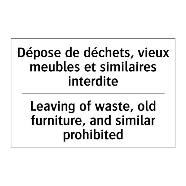 Dépose de déchets, vieux meubles  /.../ - Leaving of waste, old furniture,  /.../