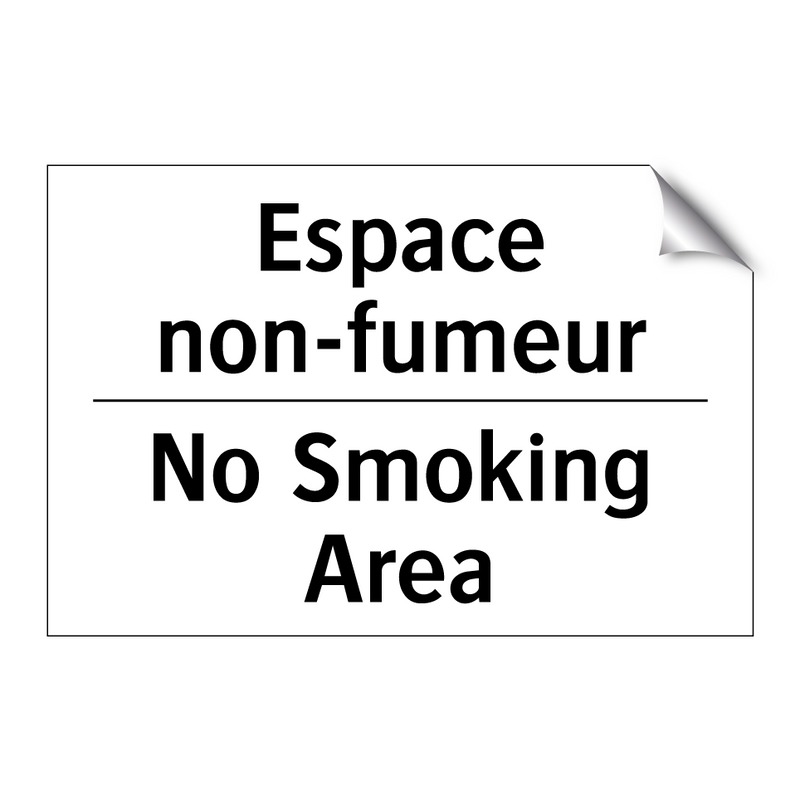 Espace non-fumeur - No Smoking Area
