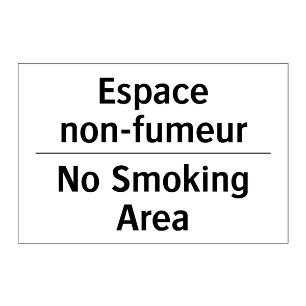 Espace non-fumeur - No Smoking Area