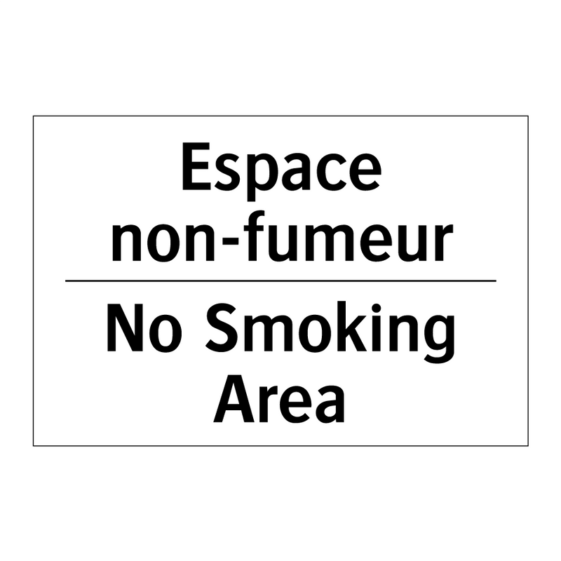 Espace non-fumeur - No Smoking Area