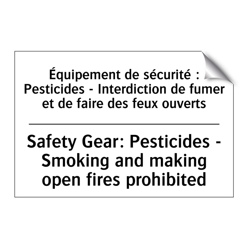 Équipement de sécurité : Pesticides  /.../ - Safety Gear: Pesticides - Smoking  /.../