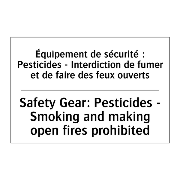Équipement de sécurité : Pesticides  /.../ - Safety Gear: Pesticides - Smoking  /.../
