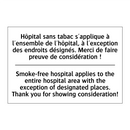 Hôpital sans tabac s'applique  /.../ - Smoke-free hospital applies to  /.../