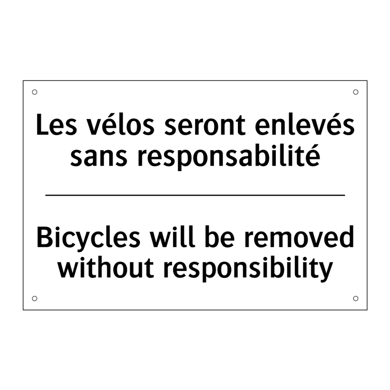 Les vélos seront enlevés sans  /.../ - Bicycles will be removed without  /.../