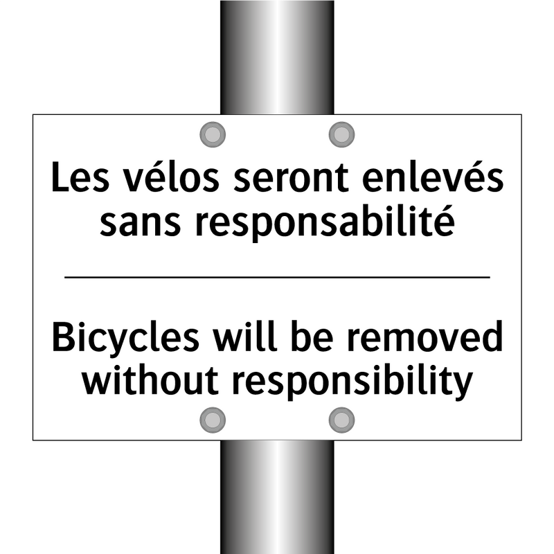 Les vélos seront enlevés sans  /.../ - Bicycles will be removed without  /.../