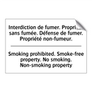 Interdiction de fumer. Propriété  /.../ - Smoking prohibited. Smoke-free  /.../