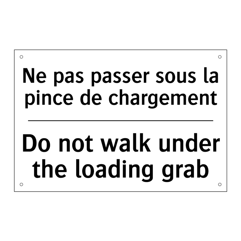 Ne pas passer sous la pince de  /.../ - Do not walk under the loading  /.../