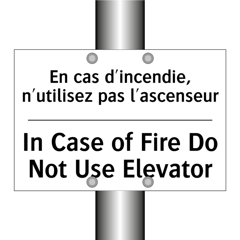 En cas d'incendie, n'utilisez  /.../ - In Case of Fire Do Not Use Elevator /.../