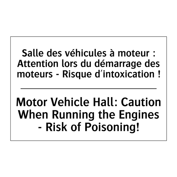 Salle des véhicules à moteur :  /.../ - Motor Vehicle Hall: Caution When  /.../