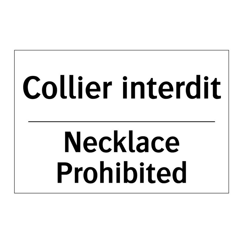 Collier interdit - Necklace Prohibited