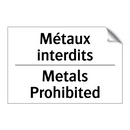 Métaux interdits - Metals Prohibited