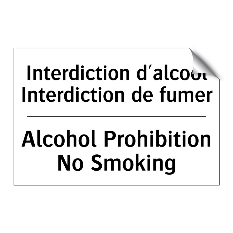 Interdiction d'alcool Interdiction  /.../ - Alcohol Prohibition No Smoking