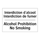 Interdiction d'alcool Interdiction  /.../ - Alcohol Prohibition No Smoking