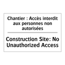 Chantier : Accès interdit aux  /.../ - Construction Site: No Unauthorized  /.../