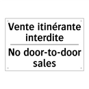 Vente itinérante interdite - No door-to-door sales