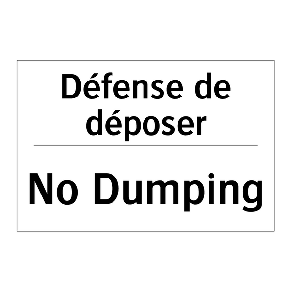 Défense de déposer - No Dumping