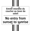 Entrée interdite du coucher au  /.../ - No entry from sunset to sunrise /.../