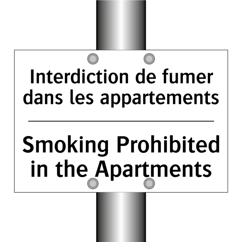 Interdiction de fumer dans les  /.../ - Smoking Prohibited in the Apartments /.../