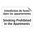 Interdiction de fumer dans les  /.../ - Smoking Prohibited in the Apartments /.../