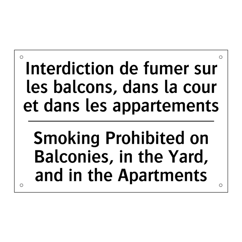Interdiction de fumer sur les  /.../ - Smoking Prohibited on Balconies,  /.../