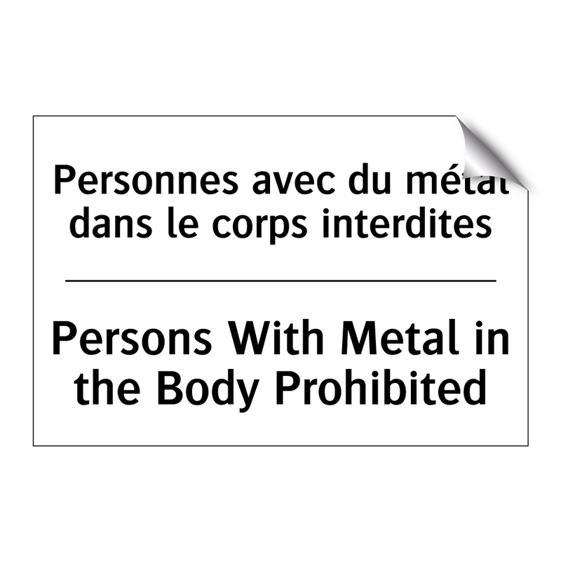 Personnes avec du métal dans le  /.../ - Persons With Metal in the Body  /.../