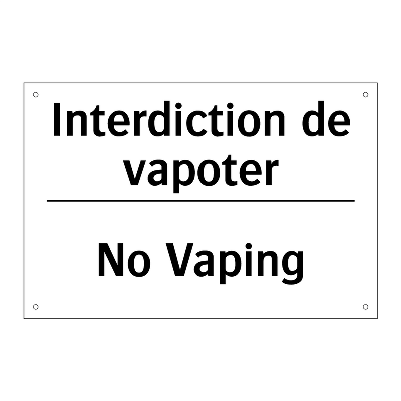 Interdiction de vapoter - No Vaping