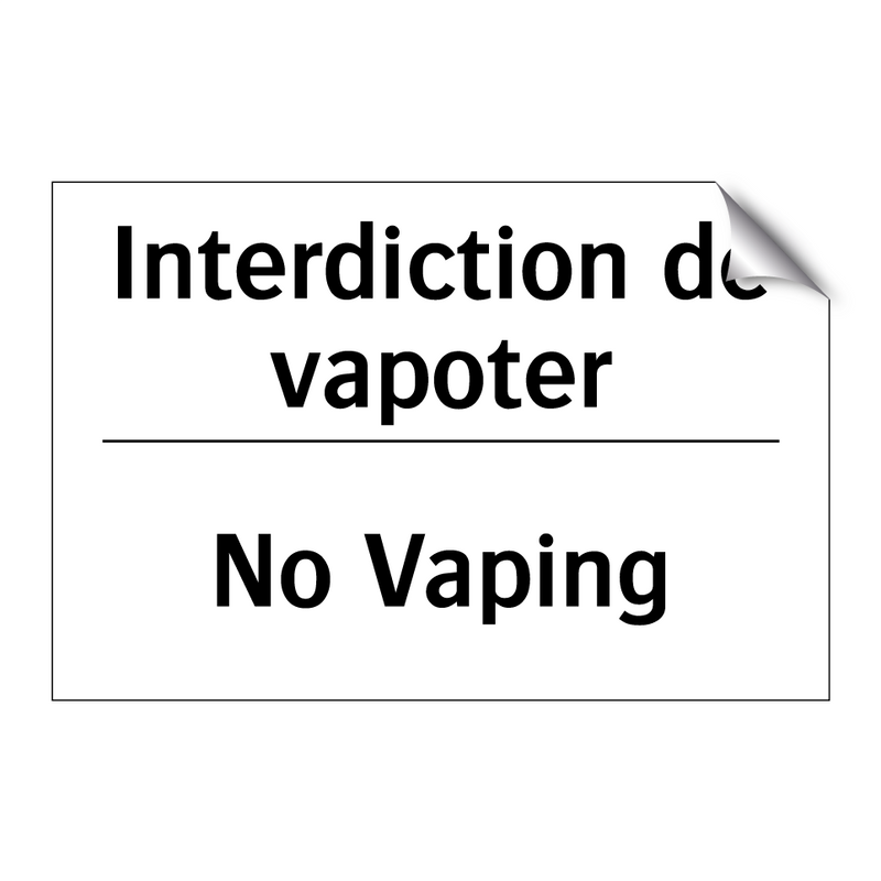 Interdiction de vapoter - No Vaping