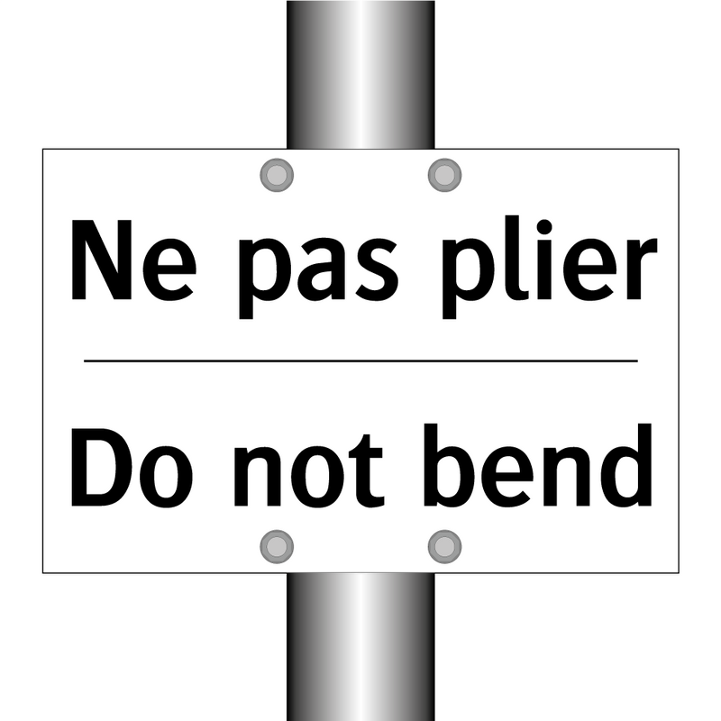 Ne pas plier - Do not bend