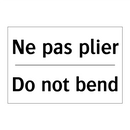 Ne pas plier - Do not bend