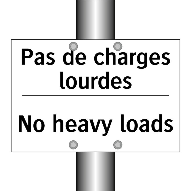 Pas de charges lourdes - No heavy loads