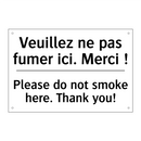 Veuillez ne pas fumer ici. Merci  /.../ - Please do not smoke here. Thank  /.../