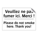 Veuillez ne pas fumer ici. Merci  /.../ - Please do not smoke here. Thank  /.../