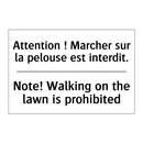 Attention ! Marcher sur la pelouse  /.../ - Note! Walking on the lawn is prohibited /.../